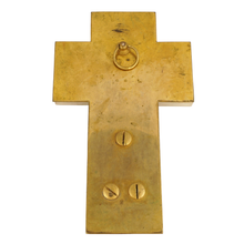 Load image into Gallery viewer, Antique French Champleve Enamel Bronze & White Onyx Holy Water Font