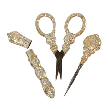 Load image into Gallery viewer, Antique French Palais Royal Cranberry Glass Egg Box Sewing Etui Necessaire