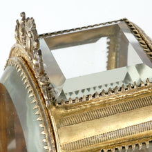 Load image into Gallery viewer, Antique Victorian Beveled Glass Ormolu Pocket Watch Holder Display Vitrine Box Cabinet