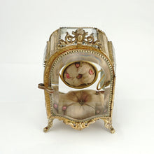 Load image into Gallery viewer, Antique Victorian Beveled Glass Ormolu Pocket Watch Holder Display Vitrine Box Cabinet