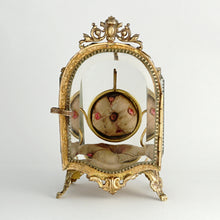 Load image into Gallery viewer, Antique Victorian Beveled Glass Ormolu Pocket Watch Holder Display Vitrine Box Cabinet