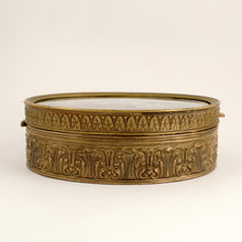 Load image into Gallery viewer, Antique French Miniature Portrait Bronze Jewelry Box, Painting of Lovers