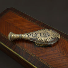 Load image into Gallery viewer, Antique French .800 Silver Perfume Bottle Pierced & Engraved Gold Vermeil Tear Drop Shaped Scent Bottle