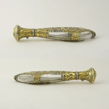 Load image into Gallery viewer, Antique French .800 Silver Perfume Bottle Pierced & Engraved Gold Vermeil Tear Drop Shaped Scent Bottle