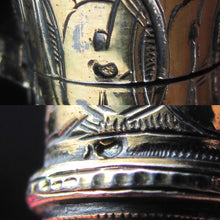 Load image into Gallery viewer, Antique French .800 Silver Perfume Bottle Pierced & Engraved Gold Vermeil Tear Drop Shaped Scent Bottle
