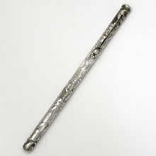 Load image into Gallery viewer, Victorian French Silver Propelling Mechanical Sliding Pencil, Floral Engraving