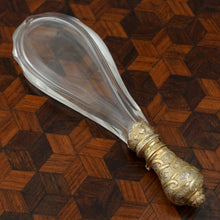 Load image into Gallery viewer, Antique French Silver Perfume Bottle Crystal Tear Drop Shape Scent Bottle