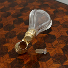 Load image into Gallery viewer, Antique French Silver Perfume Bottle Crystal Tear Drop Shape Scent Bottle