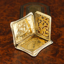 Load image into Gallery viewer, Antique French .800 Silver Vinaigrette Pendant Locket Gold Vermeil Grille
