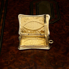 Load image into Gallery viewer, Antique French .800 Silver Vinaigrette Pendant Locket Gold Vermeil Grille