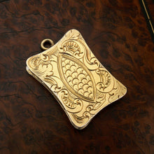 Load image into Gallery viewer, Antique French .800 Silver Vinaigrette Pendant Locket Gold Vermeil Grille