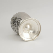 Load image into Gallery viewer, French Sterling Silver Egg Cup, Engraved Squirrel Motif