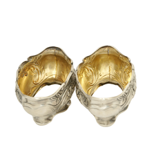 Load image into Gallery viewer, French Sterling Silver Salt Cellars Set, Art Nouveau Clematis Flowers, Ravinet & Denfert