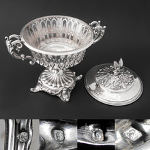 Load image into Gallery viewer, Antique French Sterling Silver Confiturier, Drageoir Centerpiece Bowl