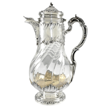 Load image into Gallery viewer, Antique French Sterling Silver Glass Water Pitcher Decanter, Lemonade, Orange Juice
