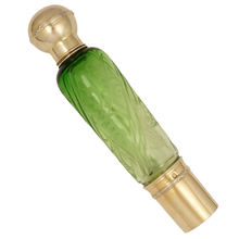 Load image into Gallery viewer, Antique French Sterling Silver Green Glass Liquor Flask