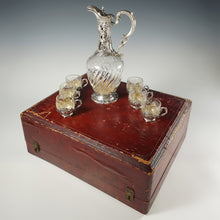 Load image into Gallery viewer, French Sterling Silver Liquor Service, Decanter & Cordial Mugs