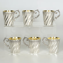 Load image into Gallery viewer, Antique French Sterling Silver Set of Liquor Cups, Mugs, Cordials