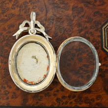 Load image into Gallery viewer, Victorian Enamel Miniature Portrait French Silver Locket Pendant Garnets, Pearl