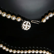 Load image into Gallery viewer, J. Köhle Cultured Pearl Necklace 14K Gold Diamond Clasp Opera Length