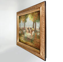 Load image into Gallery viewer, Alexander Thiele German Beer Garden Café Over the Starnberger See, Oil Painting on Canvas