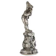 Load image into Gallery viewer, Antique .900 Silver Figural Wax Seal Desk Stamp Gnome & Lizard