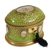 Load image into Gallery viewer, Antique French Opaline Glass Box Palais Royal Grand Tour Miniature Portraits