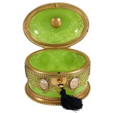Load image into Gallery viewer, Antique French Opaline Glass Box Palais Royal Grand Tour Miniature Portraits