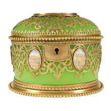 Load image into Gallery viewer, Antique French Opaline Glass Box Palais Royal Grand Tour Miniature Portraits