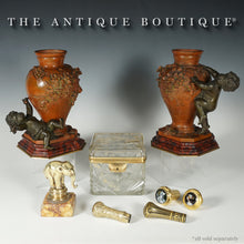 Load image into Gallery viewer, Antique French Limoges Enamel Miniature Portrait Parasol Dress Cane Handle