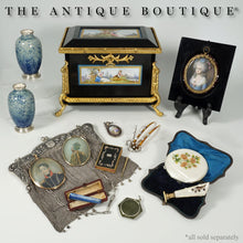 Load image into Gallery viewer, Victorian Enamel Miniature Portrait French Silver Locket Pendant Garnets, Pearl