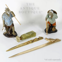 Load image into Gallery viewer, Antique French Signed Bronze Letter Opener, Grouse Hunting Game Bird