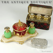 Load image into Gallery viewer, Antique French Silver Compact Mirror Powder Box, Case