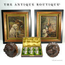 Load image into Gallery viewer, Pair Antique Victorian Black Forest Carved Wood Dog Head Curtain Tiebacks Holdbacks