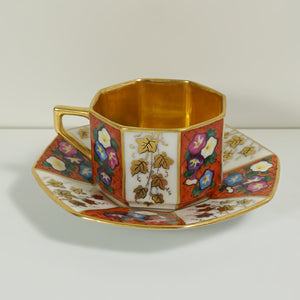 Antique Royal Vienna Style Porcelain Hand Painted Cup Saucer Demitasse