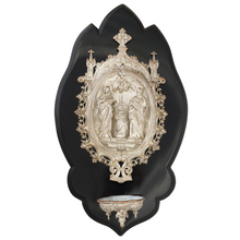Load image into Gallery viewer, Antique French Silver Gilt Bronze Holy Family Religious Water Font Wall Plaque