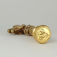 Load image into Gallery viewer, Antique Victorian Bronze Wax Seal Desk Stamp Equestrian Horse Head Figure