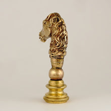 Load image into Gallery viewer, Antique Victorian Bronze Wax Seal Desk Stamp Equestrian Horse Head Figure