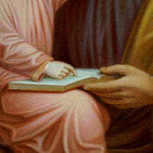 Load image into Gallery viewer, Antique Religious Portrait of Saint Joseph & Baby Jesus French or Austrian School Oil Painting on Canvas