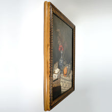 Load image into Gallery viewer, Still Life Portrait Cat and Fruit, 19thc German Oil Painting Signed