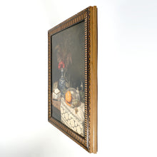 Load image into Gallery viewer, Still Life Portrait Cat and Fruit, 19thc German Oil Painting Signed
