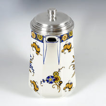 Load image into Gallery viewer, Art Deco French Limoges Porcelain Tetard Freres Silver Mounted Coffee Pot