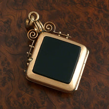 Load image into Gallery viewer, Antique Victorian Gold Filled Locket Pendant Hematite Intaglio Centurion