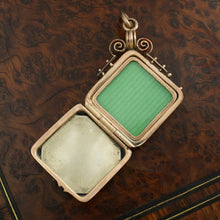 Load image into Gallery viewer, Antique Victorian Gold Filled Locket Pendant Hematite Intaglio Centurion