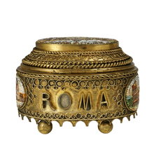 Load image into Gallery viewer, Antique Italian Grand Tour Micro Mosaic Inlaid Trinket Box