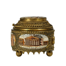 Load image into Gallery viewer, Antique Italian Grand Tour Micro Mosaic Inlaid Trinket Box