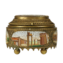 Load image into Gallery viewer, Antique Italian Grand Tour Micro Mosaic Inlaid Trinket Box