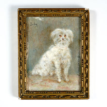 Load image into Gallery viewer, Antique French Miniature Portrait of a Dog, Signed Gouache Watecolor Painting