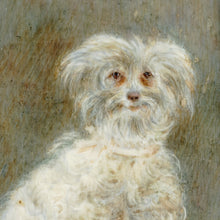 Load image into Gallery viewer, Antique French Miniature Portrait of a Dog, Signed Gouache Watecolor Painting