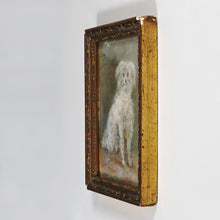 Load image into Gallery viewer, Antique French Miniature Portrait of a Dog, Signed Gouache Watecolor Painting